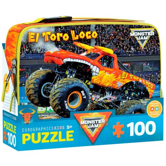 Puzzle Eurographics Bolsa Almuerzo Monster Jam Toro Loco 100 Pzs