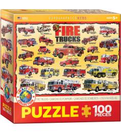 Puzzle Eurographics Camiones de Bomberos de 100 Piezas