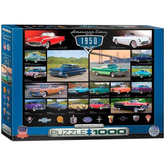 Puzzle Eurographics Coches Americanos de 1950, de 1000 Piezas