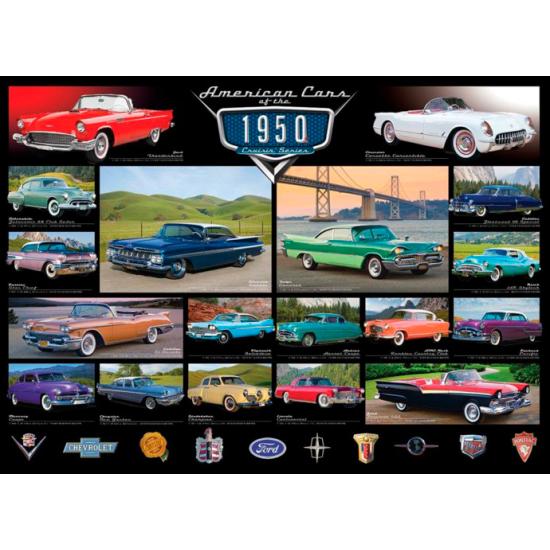 Puzzle Eurographics Coches Americanos de 1950, de 1000 Piezas