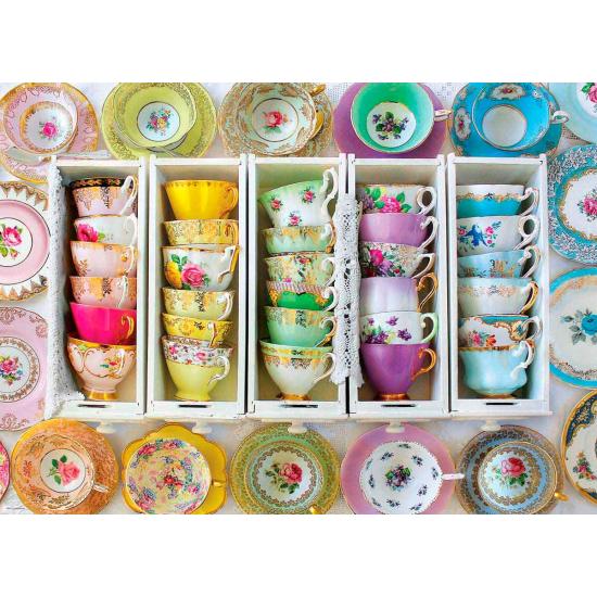 Puzzle Eurographics Coloridas Tazas de Té 1000 Piezas Puzzle Eurographics Coloridas Tazas de Té 1000 Piezas