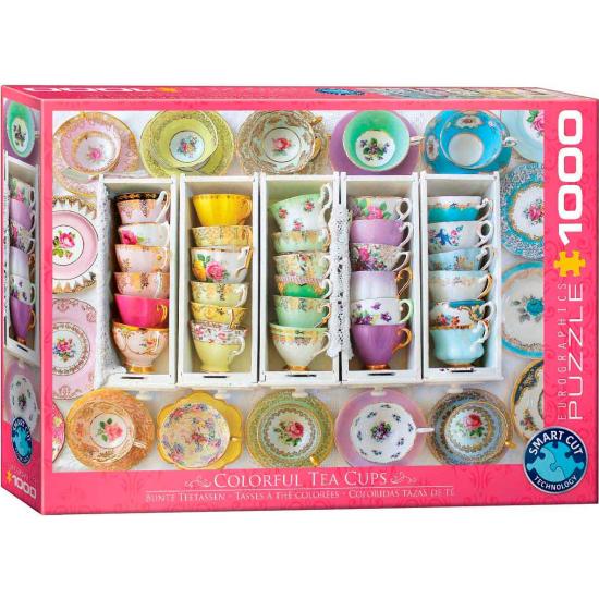 Puzzle Eurographics Coloridas Tazas de Té 1000 Piezas Puzzle Eurographics Coloridas Tazas de Té 1000 Piezas