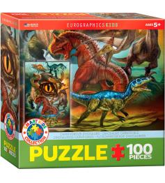 Puzzle Eurographics Dinosaurios Carnívoros de 100 Piezas