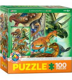 Puzzle Eurographics Dinosaurios Herbívoros de 100 Piezas