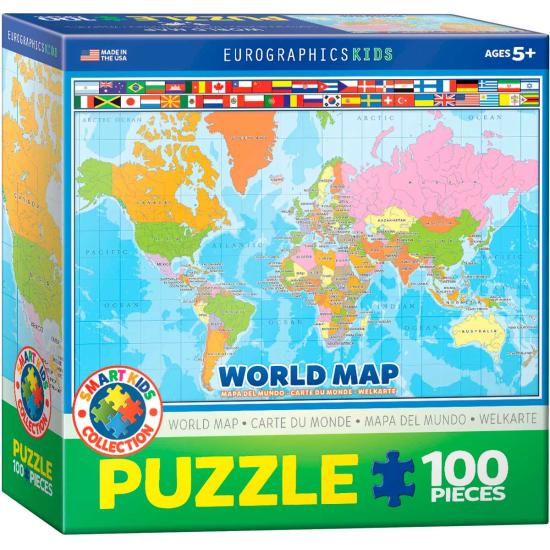 Puzzle Eurographics El Mapa del Mundo de 100 Piezas Puzzle Eurographics El Mapa del Mundo de 100 Piezas