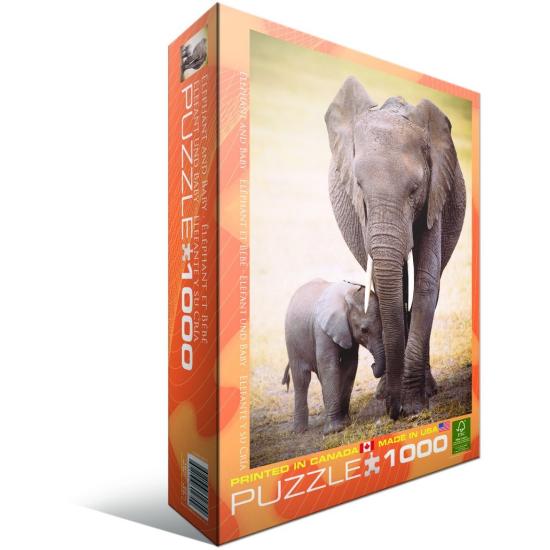Puzzle Eurographics Elefante y su Bebé de 1000 Piezas Puzzle Eurographics Elefante y su Bebé de 1000 Piezas