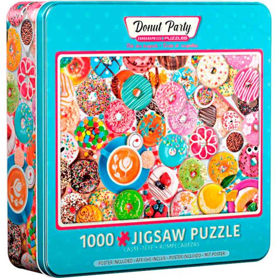 Puzzle Eurographics Fiesta de Donuts, Lata de 1000 Pzs Puzzle Eurographics Fiesta de Donuts, Lata de 1000 Pzs