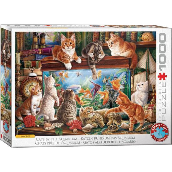 Puzzle Eurographics Gatos Alrededor del Acuario 1000 Piezas
