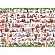 Puzzle Eurographics Gatos Navideños de 1000 Piezas