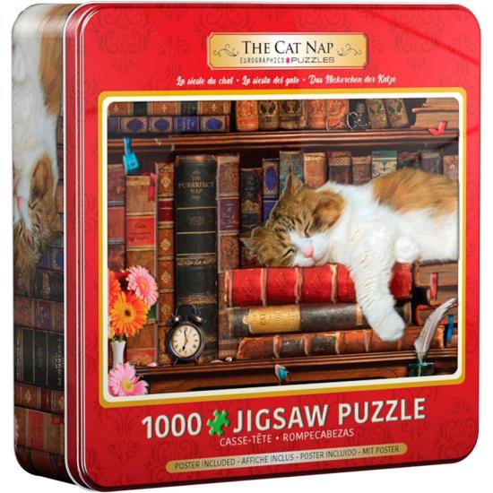 Puzzle Eurographics La Siesta del Gato, Lata de 1000 Pzs Puzzle Eurographics La Siesta del Gato, Lata de 1000 Pzs