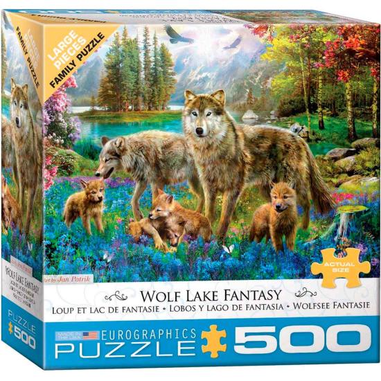 Puzzle Eurographics Lobos y Lago de Fantasía de 500 Piezas