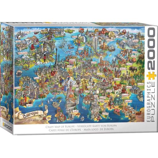 Puzzle Eurographics Mapa Loco De Europa de 2000 Piezas