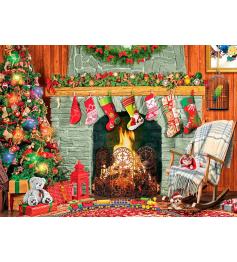 Puzzle Eurographics Navidad Junto a la Chimenea XXL de 500 Pzs