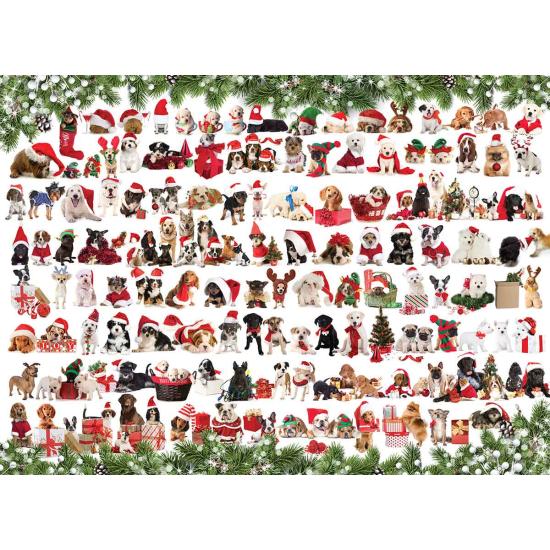 Puzzle Eurographics Perros Navideños de 1000 Piezas