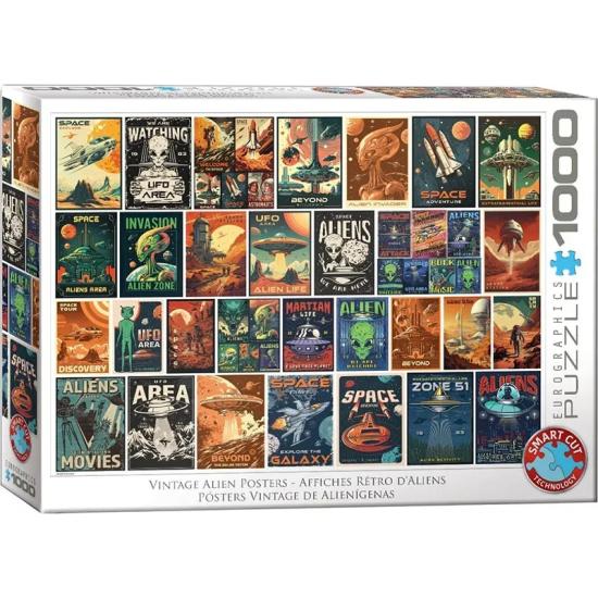 Puzzle Eurographics Pósters Vintage de Alienígenas de 1000 Pieza