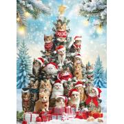 Puzzle Eurographics Árbol Navideño De Gatos de 1000 Piezas