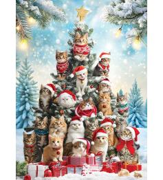 Puzzle Eurographics Árbol Navideño De Gatos de 1000 Piezas
