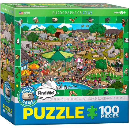 Puzzle Eurographics Un Día en el Zoo de 100 Piezas
