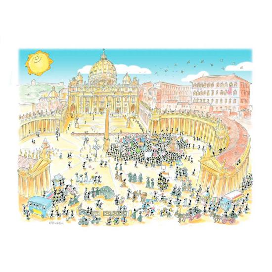 Puzzle Fabio Vettori Plaza de San Pedro de 1080 Piezas