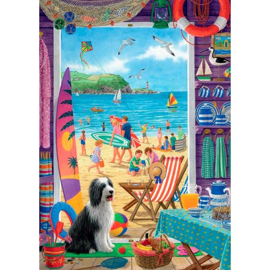 Puzzle Falcon A Través de La Casita de la Playa de 500 Piezas