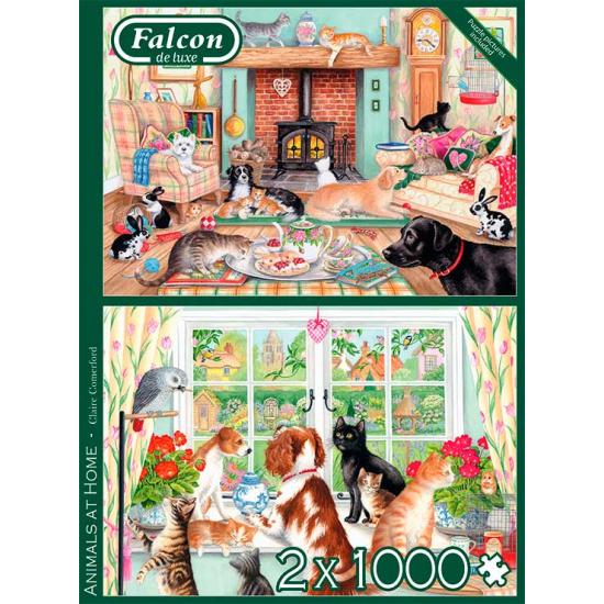 Puzzle Falcon Animales en Casa de 2 x 1000 Piezas Puzzle Falcon Animales en Casa de 2 x 1000 Piezas