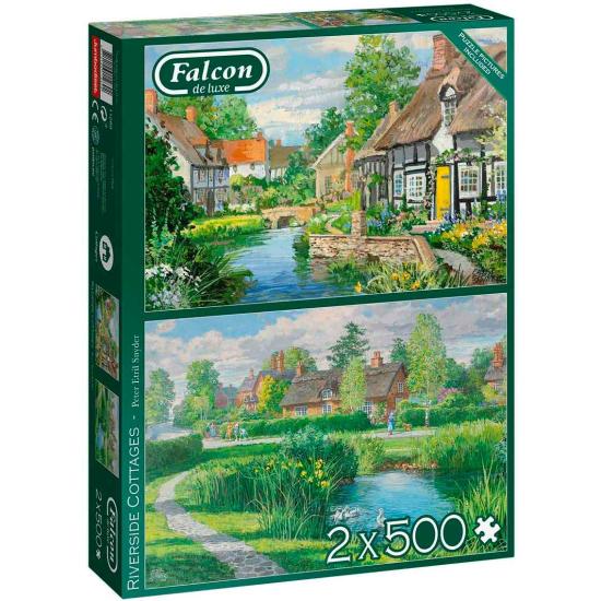 Puzzle Falcon Cabañas Junto Al Río de 2 x 500 Pzs Puzzle Falcon Cabañas Junto Al Río de 2 x 500 Pzs