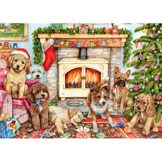 Puzzle Falcon Cachorros de Navidad de 500 Piezas