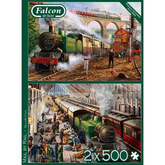 Puzzle Falcon Correo Por Tren de 2 x 500 Pzs