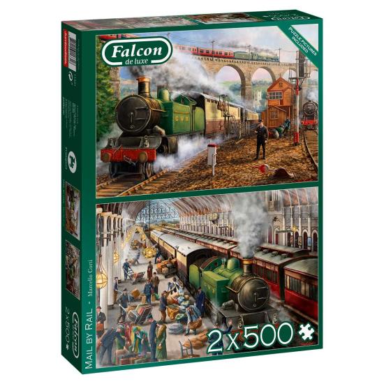Puzzle Falcon Correo Por Tren de 2 x 500 Pzs