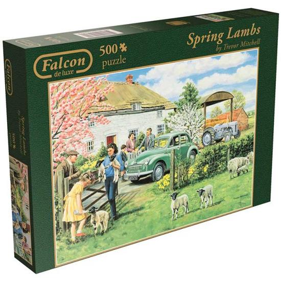 Puzzle Falcon Criando Corderos en Primavera de 500 Piezas