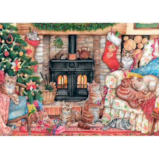 Puzzle Falcon Gatos en Navidad de 500 Piezas