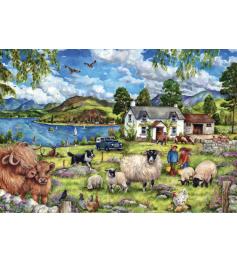 Puzzle Falcon Granja en las Montañas de 500 Piezas