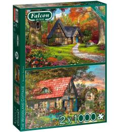 Puzzle Falcon La Cabaña del Bosque 2 x 1000 Piezas