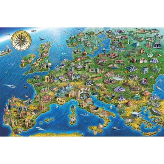 Puzzle Falcon Mapa de Europa de 1500 Piezas