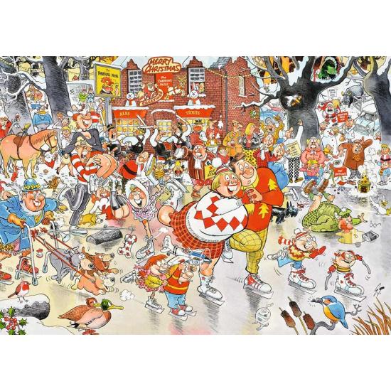 Puzzle Falcon Navidades Sobre el Hielo de 1000 Piezas