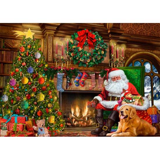 Puzzle Falcon Papá Noel Junto a la Chimenea de 500 Piezas