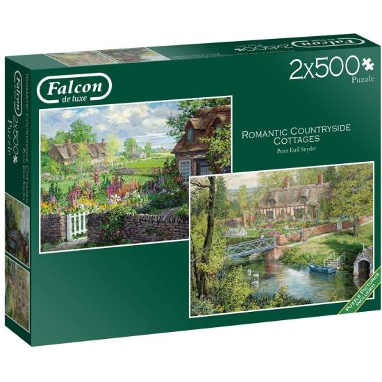 Puzzle Falcon Románticas Casas de Campo de 2 x 500 Pzs