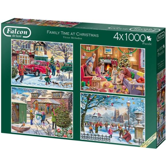 Puzzle Falcon Tiempo en Familia en Navidad de 4 x 1000 Pzs