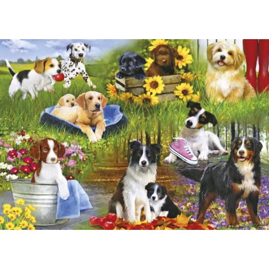 Puzzle Gibsons Cachorros Juguetones de 500 Piezas