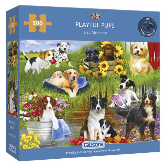 Puzzle Gibsons Cachorros Juguetones de 500 Piezas