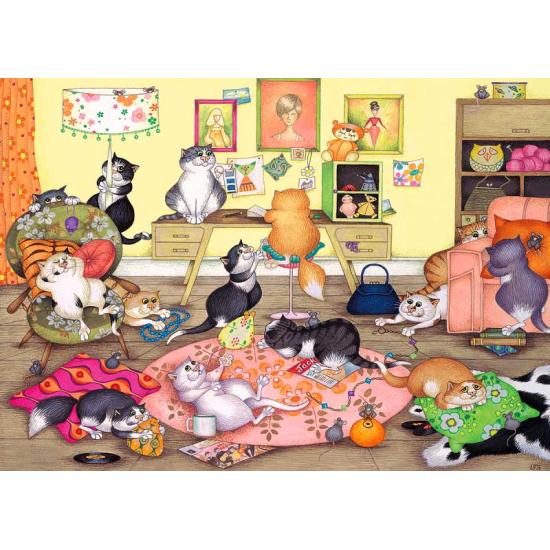 Puzzle Gibsons Fiesta de Gatos de 1000 Piezas