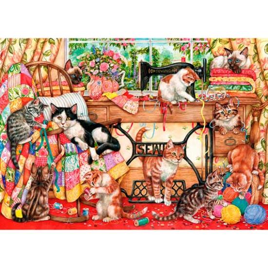 Puzzle Gibsons Gatos y Maquina de Coser de 1000 Piezas