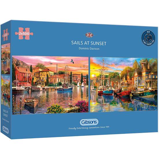 Puzzle Gibsons Velas Al Atardecer de 2 x 500 Piezas