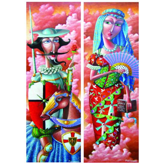 Puzzle Gold Don Quijote y Dulcinea 2 x 1000 Piezas