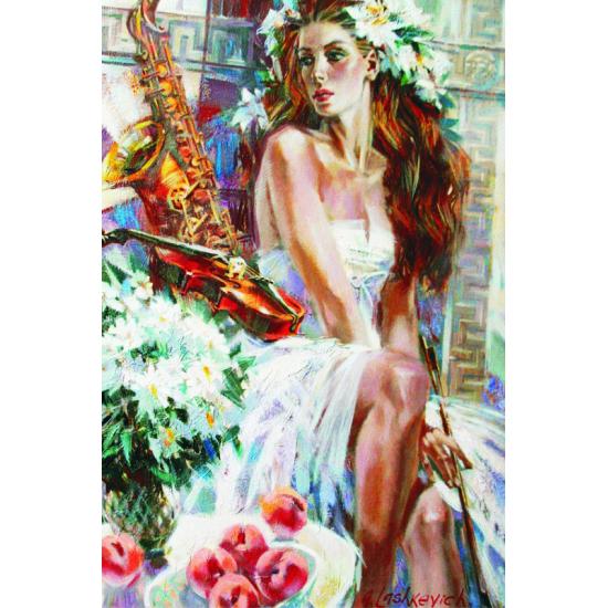 Puzzle Gold La Chica del Saxofón de 1500 Piezas