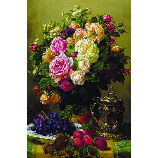 Puzzle Gold Rosas, Uvas y Ciruelas de 1000 Piezas