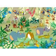 Puzzle Grafika Animales en la Selva de 2000 Piezas