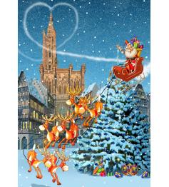 Puzzle Grafika Catedral de Estrasburgo en Navidad de 500 Piezas