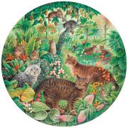 Puzzle Grafika Circular Gatos Atigrados En La Jungla de 501 Piez