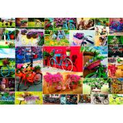 Puzzle Grafika Collage de Bicicletas de 1500 Piezas